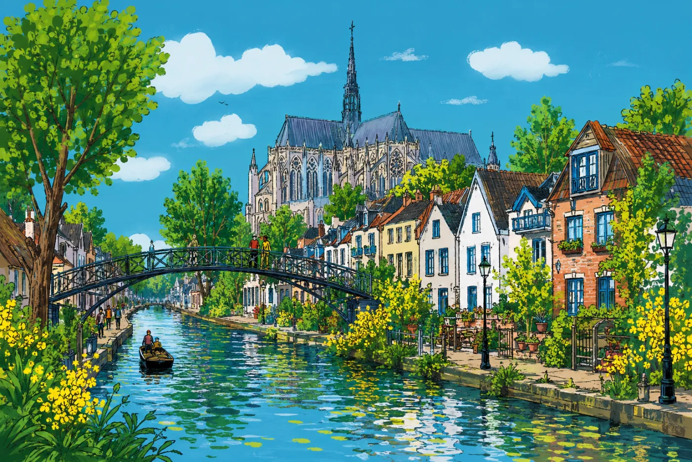Canal de Saint-Leu, végétation au fil de l'eau